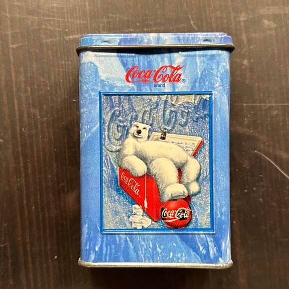Coca-Cola Polar Bear Collectible Tin + 2 Decks of Playing Cards - Picture 2 of 4